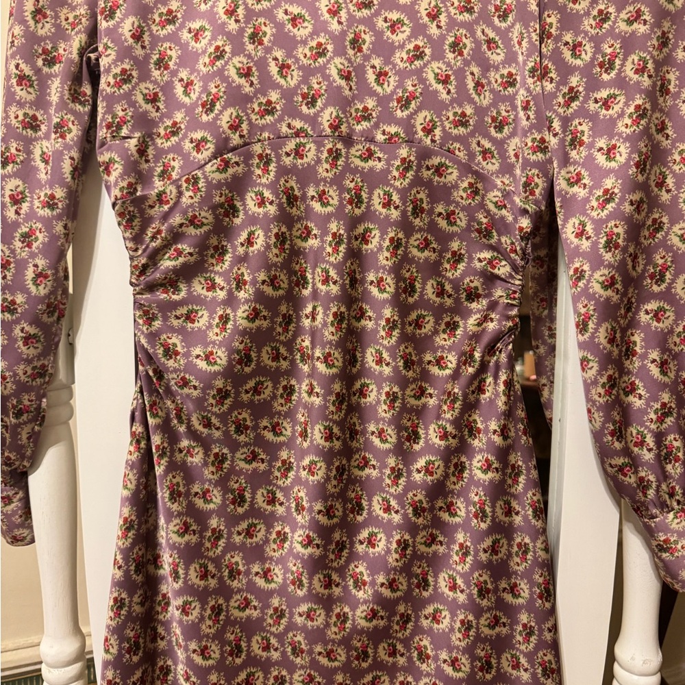Zara Purple Tapestry Print Midi Dress, XS - Picture 3 of 6